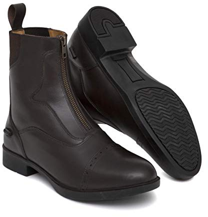 Harrow Zip Jodhpur Riding Boots Women's Men's Girls Boys | Leather Yard Boots Equestrian Black Brown | UK Size 3-10