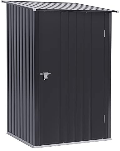 Outsunny Abri de Jardin 1m² - Remise pour Outils - cabanon Porte verrouillable - dim. 1L x 1,03l x 1,6H m - tôle d'acier ondulée Anthracite