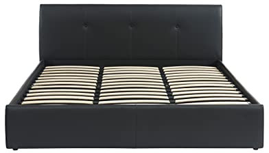 BAÏTA Bett mit Truhe Seguro, Kunstleder, Schwarz, 180 x 200 cm, inkl. Lattenrost