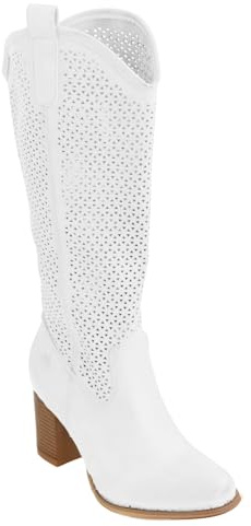 Toocool Scarpe donna stivali estivi traforati primaverili tacco comodo G-627 [41,bianco]