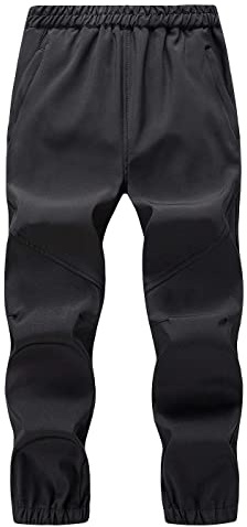 Echinodon Kinder Outdoorhose Schnelltrocknend Leicht Wanderhose Jungen Mädchen Trekkinnghose Frühling Herbst Hose Schwarz S
