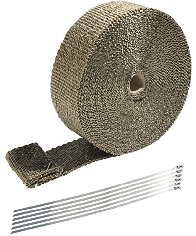 Flaconi 5M Hitzeschutzband für Motorrädern,Auspuff Dichtband,Hitzeschutzband Auspuff,Auspuffbandage,Hitzeschutz Auspuff,Mit 10 Kabelbinder Edelstahl