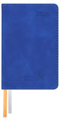 POPRUN Agenda Settimanale 2026 Piccola A7 in Italiano - Agendina Tascabile 2026 Formato 7,5x11,5 cm - Mini Planner 26 con Copertina Morbida in Pelle PU e Carta da 70 g/m², Blu Zaffiro