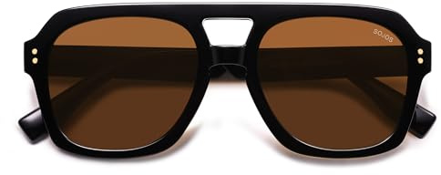 SOJOS Occhiali da sole stile aviatore retrò spessi polarizzati per donne e uomini, grandi e alla moda Bold Square Pilot Shades SJ2385, X-Large