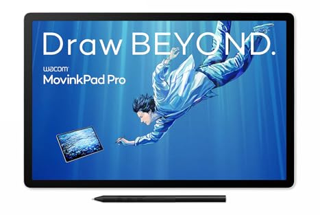 Wacom MovinkPad Pro 14 Tavoletta Grafica– Sensazione di penna su carta con schermo OLED per neri profondi, contrasto eccezionale, risposta rapida, vetro texturizzato premium, Pro Pen 3 ultra-precisa