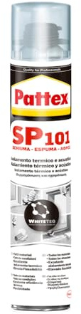 Pattex SP101 Schiuma, Schiuma poliuretanica monocomponente, Schiuma espansa multimateriale, Poliuretano espanso schiuma isolante a elevata efficienza acustica e termica, 1 Cartuccia da 750 ml