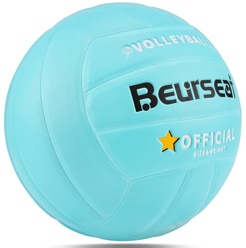 Beurseaf Pelota Voleibol, Balon Voley Playa Tamaño 5 para Interior y Exterior (Azul Cielo)