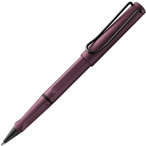 LAMY safari roll-ink scarlet - Ink Cartridge Rollerball Pen with ergonomic grip & line width M - for pleasant long writing - made of robust ASA plastic - including LAMY T10 blue cartridge