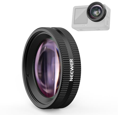 NEEWER Objectif Macro Compatible Uniquement avec DJI Osmo Action 6,Accessoires pour Photographie Rapprochée avec Caméra d'Action,Grossissement 2X,2 éléments 1 Groupe,Plage de Mise au Point 3-4cm,LS010