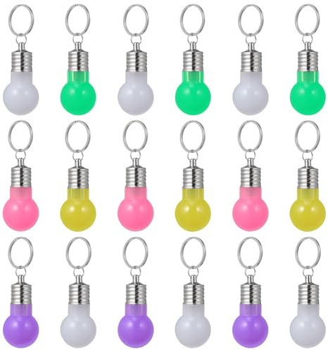 Gadpiparty Llaveros Mini Bombilla LED de Colores Aleatorios, 21 Piezas, Llavero Luminoso para Mochila y Bolsos, Luz Decorativa Portátil para Fiesta y Uso Diario Color Color Aleatorio
