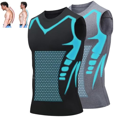 V-Boost v2 Compression Shirt for Men,Mens Compression Tank Top Shaping Vest,Feel the Power of Confidence & Energy (Type A,XL)