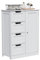 Bath Vida Bathroom Cabinet 4 Drawer Floor Storage Cupboard Wooden Storage Unit With 1 Door, Height Adjustable Shelf, White