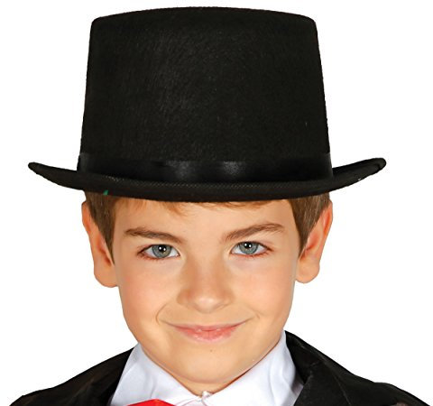 FIESTAS GUIRCA | Filzhut für Kinder - Zaubererhut im Stil des 19. Jahrhunderts für Kostümpartys und Karneval (Einheitsgröße) - Zubehör für Kinder - Ideal für Halloween und Feiern - Schwarz