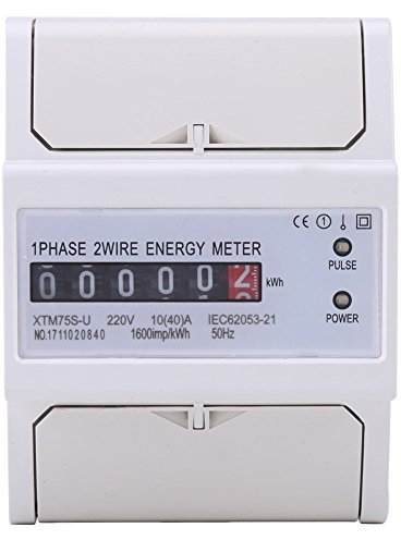 XTM75S-U Compteur d'Energie Numérique LCD Phase Unique Mètre Electrique à 2 Fils KWh Mètre DIN-Rail 10(40) A