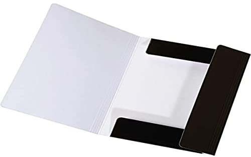 Original Falken Sammelmappe LongLife. Aus extra starkem Karton mit 3 Klappen und Gummiband für DIN A3 schwarz Aufbewahrung-Mappe Zeichenmappe ideal für Büro und Schule