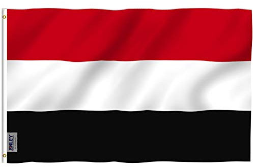ANLEY Fly Breeze 3x5 Fuß Jemen Flagge - Lebendige Farbe und UV-Lichtechtheit - Leinwandkopf und doppelt genäht - Republik Jemen Flaggen Polyester mit Messingösen 3 X 5 FT