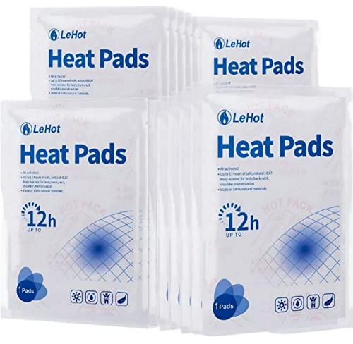 Lehot Hot Body Warmers - 40 Pack Disposable Adhesive Patches for Up to 12 Hours of Safe, Natural Heat, Ideal for Outdoor Activities like Skiing, Hiking & More, Fastest Activation for On-the-Go Warmth.