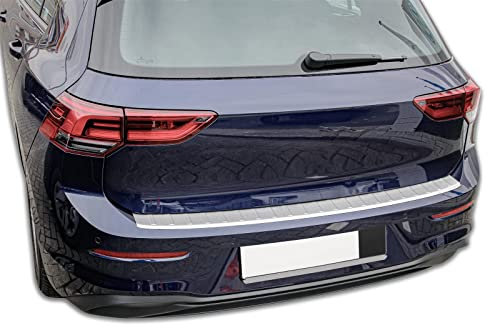 Protection de seuil de Chargement en Acier Inoxydable Mat Compatible avec VW Golf 8 à hayon | à partir de 2020 | avec Rebord | qualité supérieure de RECAMBO