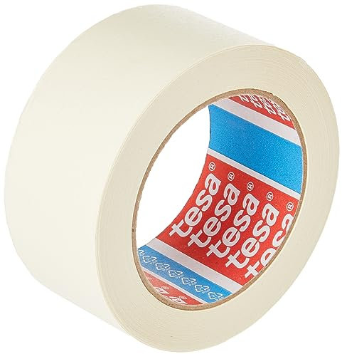 tesa Malerband ECONOMY - Vielseitiges Klebeband für Malerarbeiten ohne Lösungsmittel - Bis zu 4 Tage nach Gebrauch rückstandslos entfernbar, 3x 50 m x 50 mm