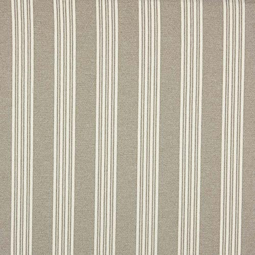 Kt KILOtela - Tela Loneta Half Panamá Hilo Tintado, Algodón, Fibras Recicladas, Decoración, Tapizar, Cojines, Manteles, 100 cm Largo x 280 cm Ancho, Rayas de 3,8 cm, Beige, Crudo - 1 Metro