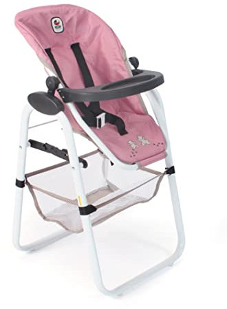 Bayer Chic 2000 - Puppenhochstuhl, Hochstuhl für Puppen, Puppenmöbel, Puppenzubehör, Bärchen, rosa