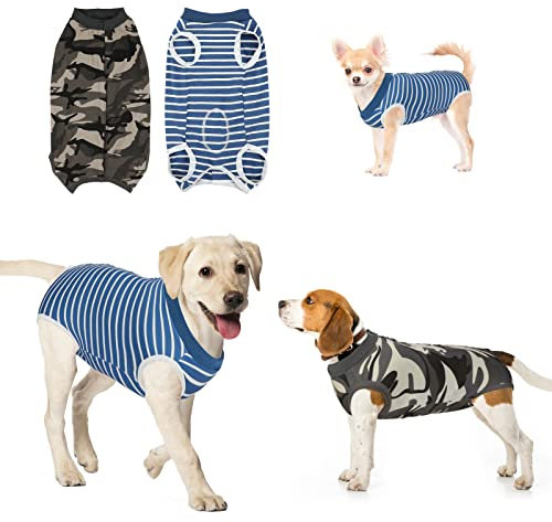 HYLYUN Hunde-Wundschutz, weicher Hunde-Operationsanzug, nach Operationen, Wundschutz, Anti-Leck-Anzug, Kegel, E-Halsband, Alternative für kleine, mittelgroße und große Hunde, 2 Stück