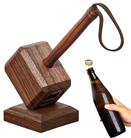 Hammer Bottle Opener - Hammer Bartender Beer Bottle Opener with Magnetic Base - Reading Beer Bottle Opener for Opening Bottle Lid and Pop Jar, Table Decor Indoor Homraa