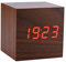 Retro Wecker, Wecker Digital, Analog Holz Wecker, Holzwecker, 6 X 6 X 6 cm, Braun Elektronischer Digitaler Wecker aus Holz, Temperatur-LED-Anzeige, Sprachsteuerung Für Schlafzimmer, Nachttisch