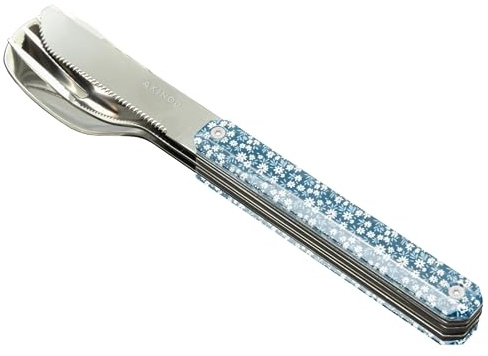 Akinod Elegant gourmet rakt bestick med magnetisk insats (kniv, gaffel och sked) - magnetiskt rakt bestick 12H34 mod. MIRROR Jardin de Nuit