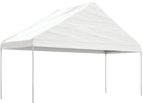 Gecheer Vitt taklusthus 5,88 x 2,23 x 3,75 m i polyeten, utomhuslusthus, pergola-lusthus med duk, paviljong, festtält, grillpaviljong, #12