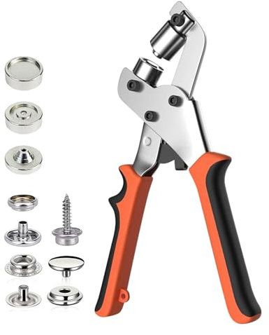 Druckknopf Set mit Zange, Druckknöpfe Zange Verstellbar, Je 20 Sätze Druckknopf und Spannschlösser (Insgesamt 40 Sätze), Wird Zum Reparieren, Nähen und Ersetzen Von Knöpfen Verwendet