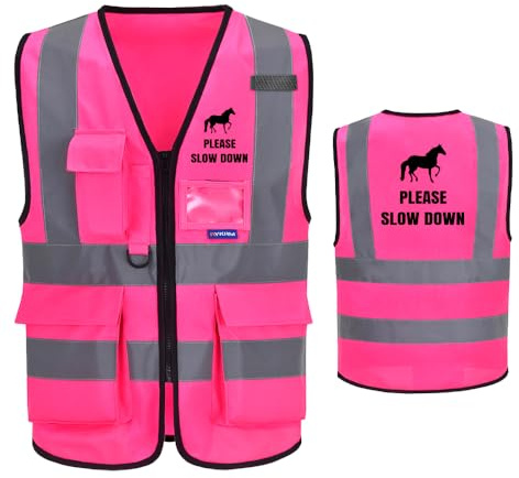 AYKRM Hi vis vest with Reflective Strips with Zip and Pocket