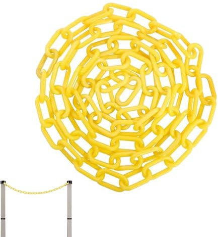 Sicherheitskette, Absperrkette,Einfahrt-Sicherheitsblocker - Gelbe Kettenglieder-Barrieredekoration, gut sichtbare Sicherheitskette zur Massenkontrolle, Parksperre, 3,28 Fuß