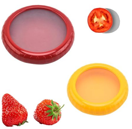 Yuannee Boîtes de Conservation Frigo en Silicone,2 PCS Conteneurs Réutilisables pour Fruits Fromage Jambon et Oignons Boîte Alimentaire Hermétique Transparente Stockage Cuisine & Garde-Manger