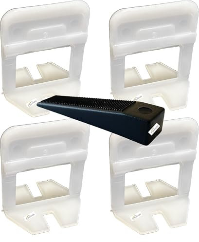 SERVICEWEBSHOP | 600 Pezzi, 500 Distanziatori Livellanti per Piastrelle e 100 Cunei Riutilizzabili, Sistema Livellante per Piastrelle da Parete e Pavimento (2 MM 500 PEZZI + 100 CUNEI)