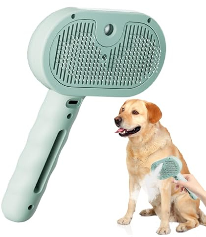Spritz Defur Pettine per gatti, spazzola per vapore ricaricabile tramite USB, serbatoio 'acqua da 35 ml, rimozione dei di cani, strumento depilatorio spray per animali domestici per il