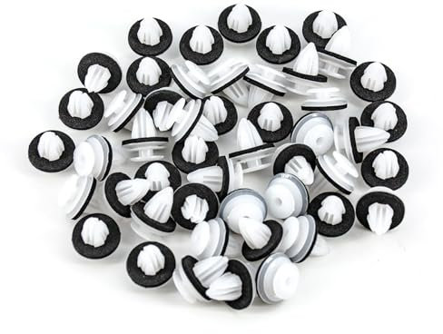 50 Pcs Car Trim Clips, Trim Clips, Car Panel Clips - Universal Auto Body Panel Clips for Bumper, Dashboard, Fender, Vehicle DIY Repair, White Push Rivets and Retainers