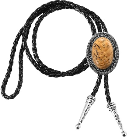 PATIKIL Bolo Tie Per Uomo, Cravatta Western In Pelle Cowboy Collana Bolo Tie In Agata Cravatta Con Corda In Pelle Di Manzo Per Donne Uomini Costume Accessori Vintage Tradizionali,