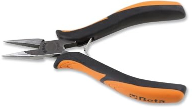 Beta 1175BM - Pinza per elettronica a becchi mezzotondi corti lisci impugnatura bimateriale