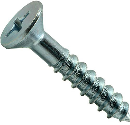 Hard-to-Find Fastener 014973474089 Phillips Flat Wood Screws, 16 x 1-1/2, Piece-50