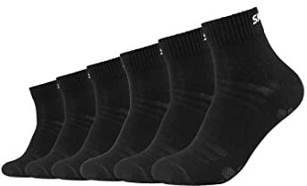 Skechers 6 Paar Unisex Quarter Socken SK42017, Farbe:Black, Socken & Strümpfe:47-49