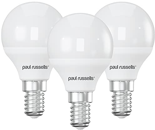 paul russells LED Golf Ball Light, Small Edison Screw SES, 25w Equivalent, 2.5watt 250Lumens LED Bulbs, 2700K Warm White Lamps, Frosted G45 E14 Energy Saving Lightbulbs (Not Dimmable), 3 Pack