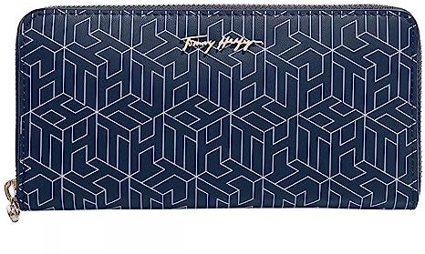 Tommy Hilfiger Damen Iconic Tommy Large ZA AW0AW12398 Geldbörsen, Blau (Acc Desert Sky Monogram)