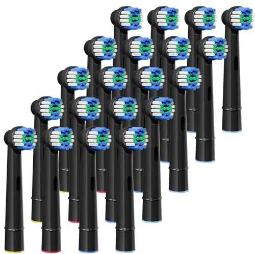 GENKENT Testine Compatibile con Braun Oral B 20 Testina di Ricambio per Spazzolino Elettrico Oral B Braun Professional Soft Clean per Testine Refill Pro 500/1000/1500/3000/3757/5000/7000