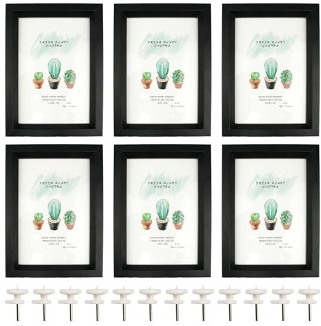 MytaYt 6er-Set Bilderrahmen 10x15 cm Holz Bilderrahmen Set Schwarz für 15x10 Fotos Fotorahmen Collage für Wand- und Tischaufstellung für Schlafzimmer Wohnzimmer Gang usw