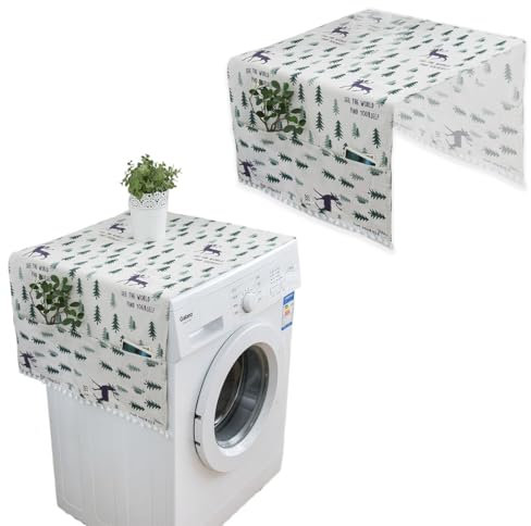 Housse de Réfrigérateur,Housse De Protection Machine Laver,Tapis De Machine à Laver,Housse Machine à Laver Top,Réfrigérateur Housse Protection,Housse Machine à Laver avec Poches,pour Sèche-Linge