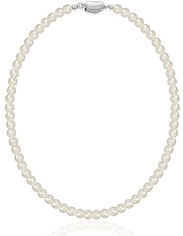 Maison Dianie Collana girocollo di perle collana di perle con cristalli da donna, chiusura in argento Sterling 925, cristallo perla, 4 mm, 5 mm, 6 mm, 8 mm, regalo di compleanno per donna (6mm)