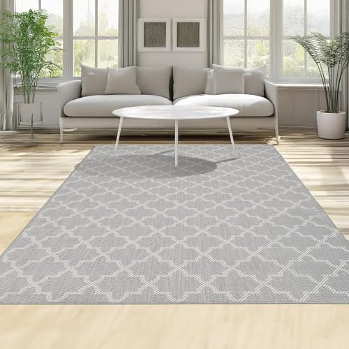 homeart Area Rugs – Durable, Stain-Resistant, Vibrant Geometric Design Carpets – Easy-Clean Rugs for Living Room, Kitchen, Entryway, or Bedroom – Classic - Grey Cream - 80x150 cm