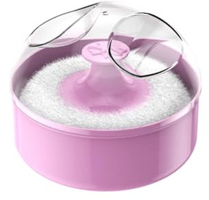 Recipiente para polvos con borla de polvo, borla de talco y caja para borlas, paquete especial portátil, caja de polvo de talco para bebés, recién nacidos y niños, suave, respetuoso con la piel,