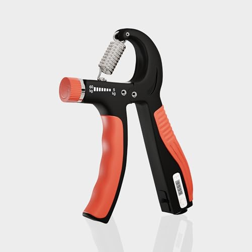 BOLT RUSH Adjustable Grip Strengthener, Grip Trainer (05-60 kg), Forearm Strengthener for Muscle Building, Grip Trainer & Finger Strengthener for Athletes, Rock Climbing, Gym Equipment (Orange)